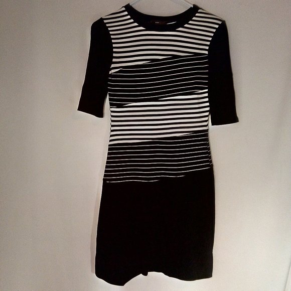 BCBGMazAzria Stretchy Striped Short Sleeve… - Picture 1 of 6